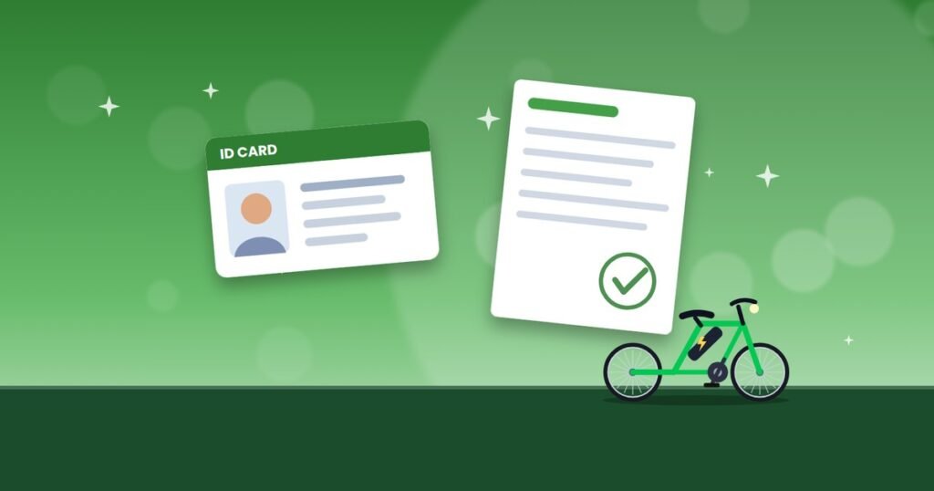 Checklist and ID card for an electric cycle subsidy application
